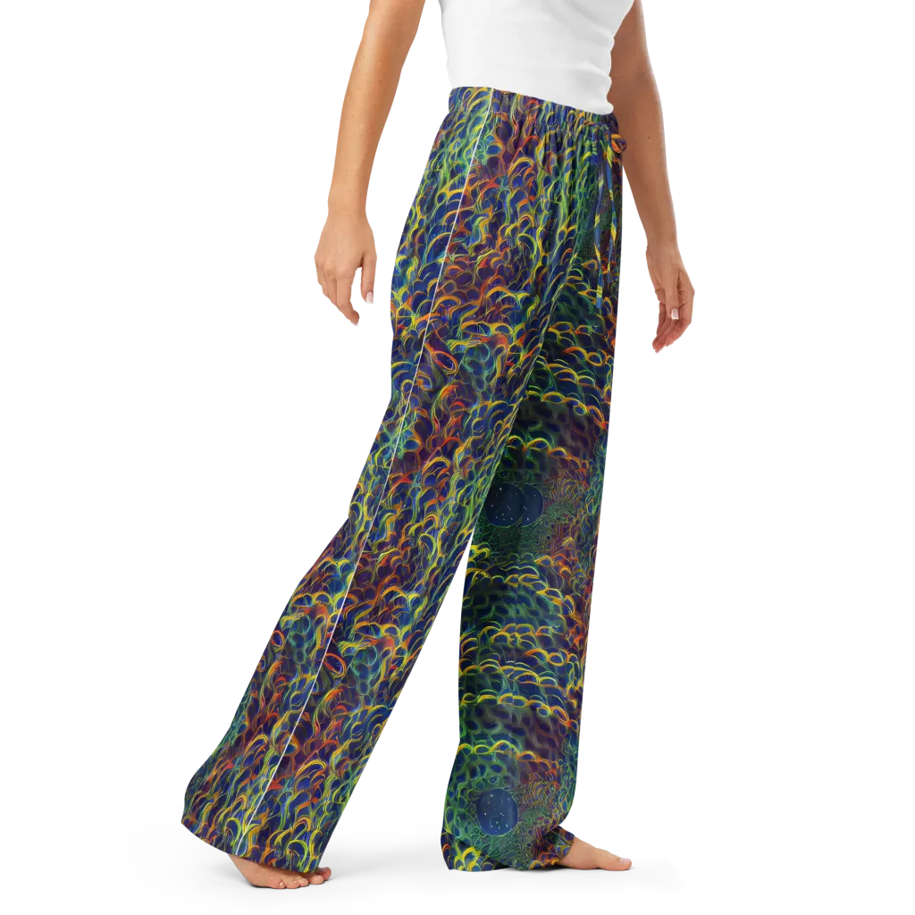 Viridian Flame on Women's Pajama Pants — Right Front