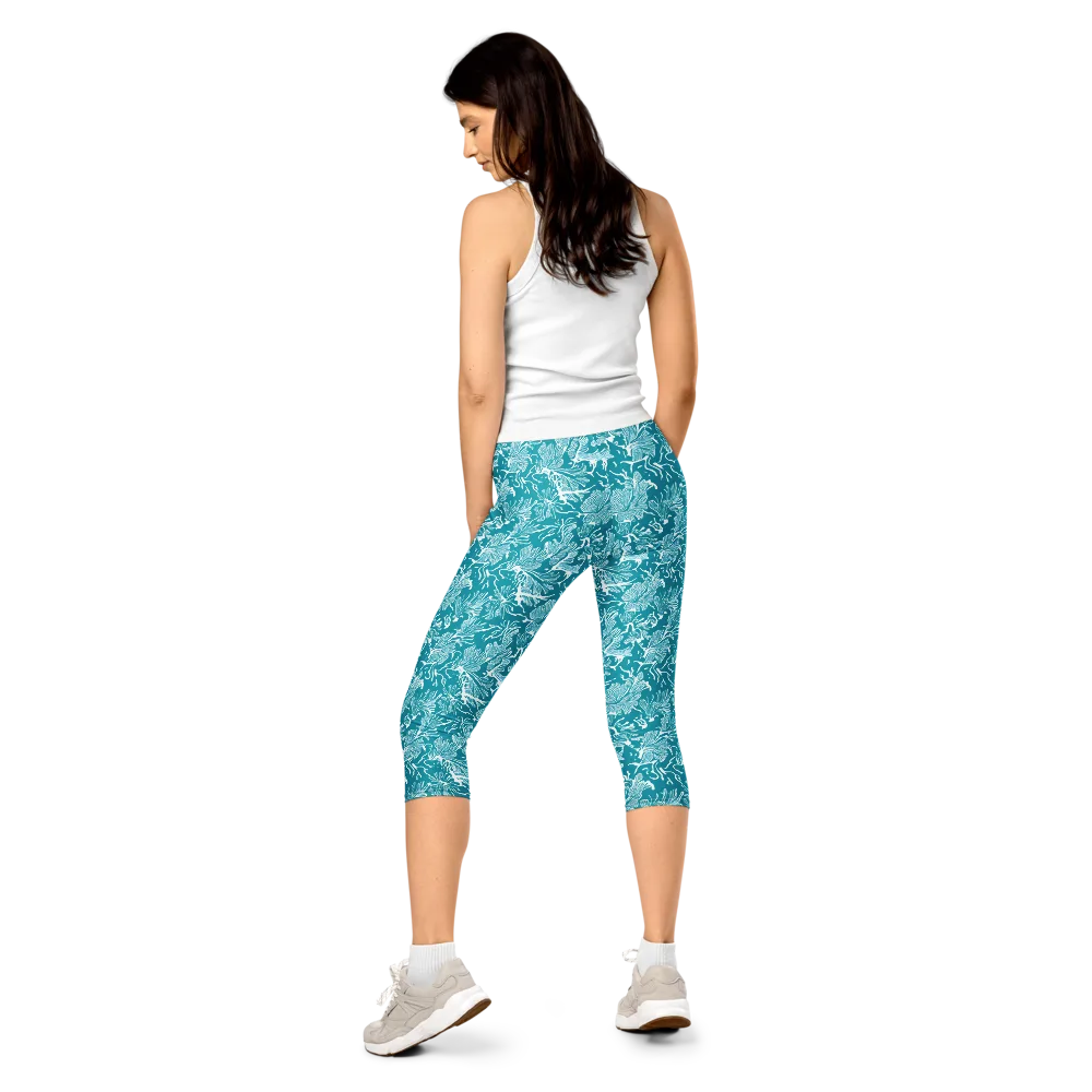Tidal Botanica on Capri Leggings — Back