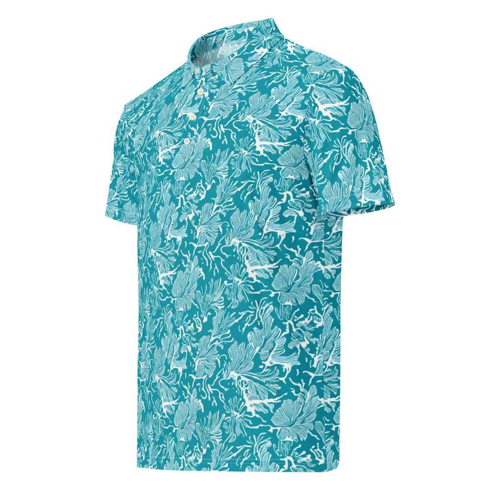 Tidal Botanica on Men's Slim Fit Polo Shirt — Left Front