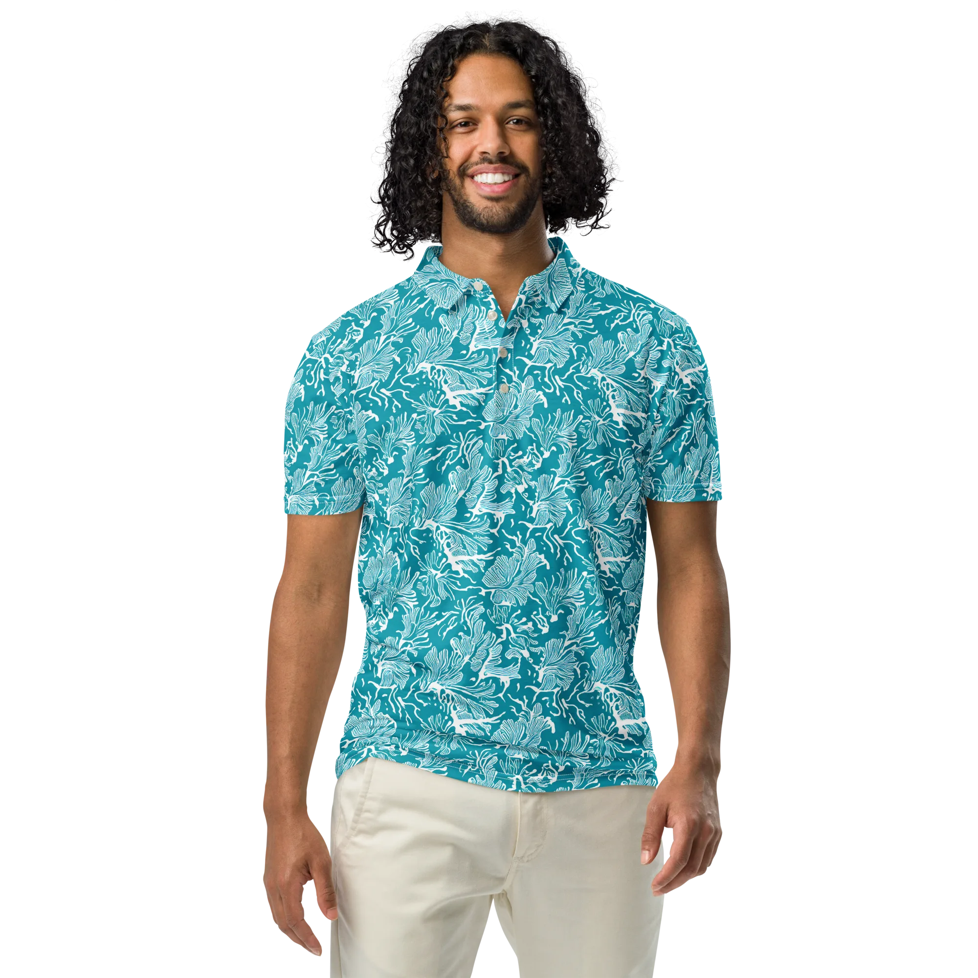Tidal Botanica on Men's Slim Fit Polo Shirt — Front