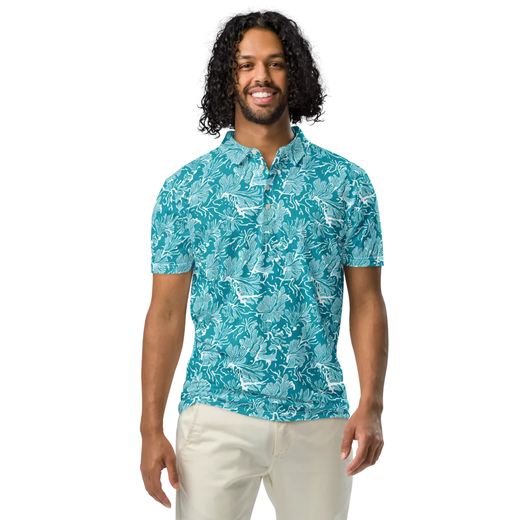 Tidal Botanica on Men's Slim Fit Polo Shirt — Front