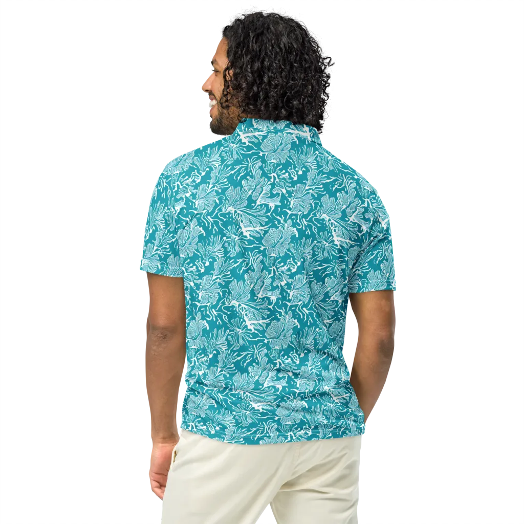 Tidal Botanica on Men's Slim Fit Polo Shirt — Back