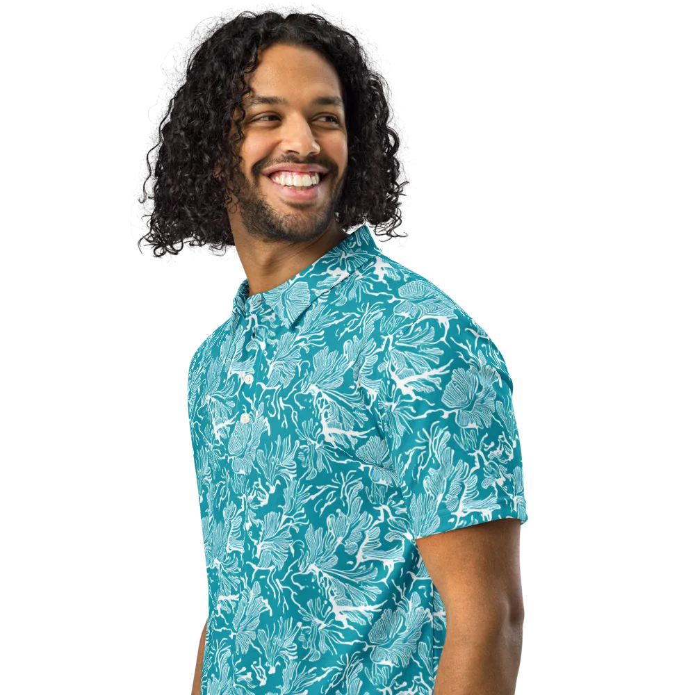Tidal Botanica on Men's Slim Fit Polo Shirt — Left Front