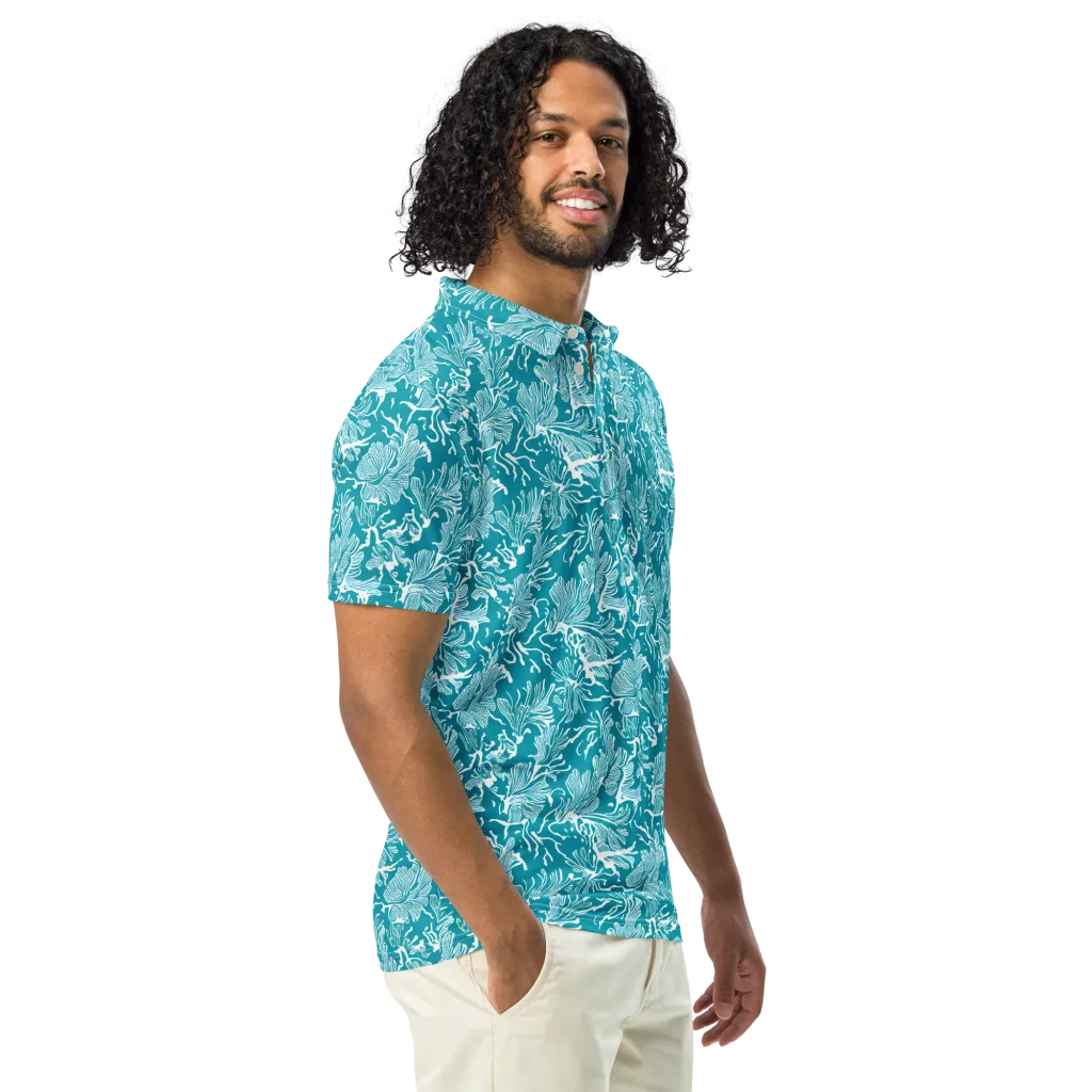 Tidal Botanica on Men's Slim Fit Polo Shirt — Right Front