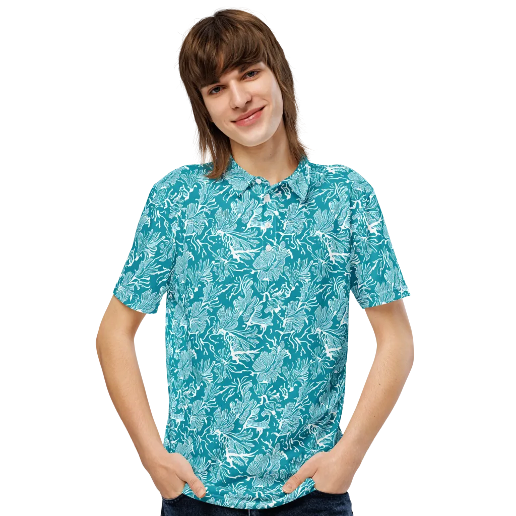 Tidal Botanica on Men's Slim Fit Polo Shirt — Front