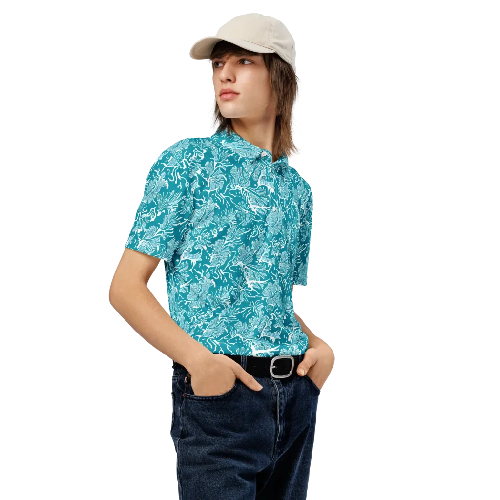 Tidal Botanica on Men's Slim Fit Polo Shirt — Right Front