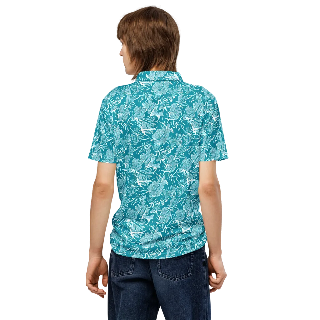Tidal Botanica on Men's Slim Fit Polo Shirt — Back