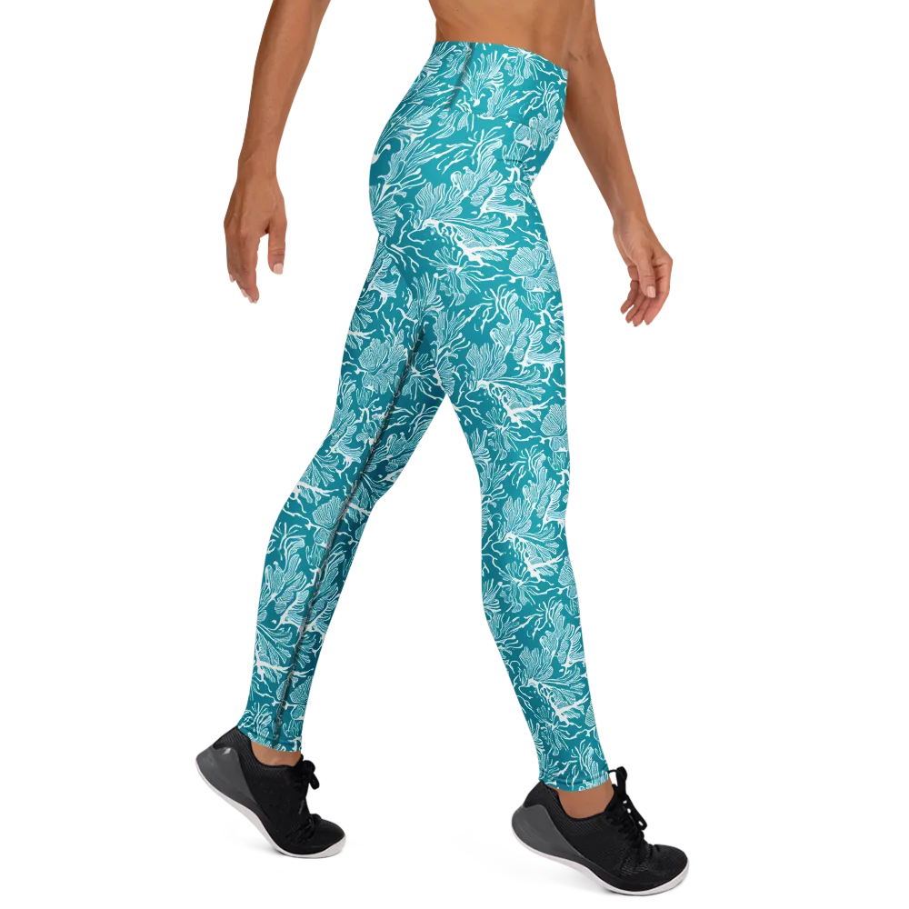 Tidal Botanica on Yoga Leggings — Right