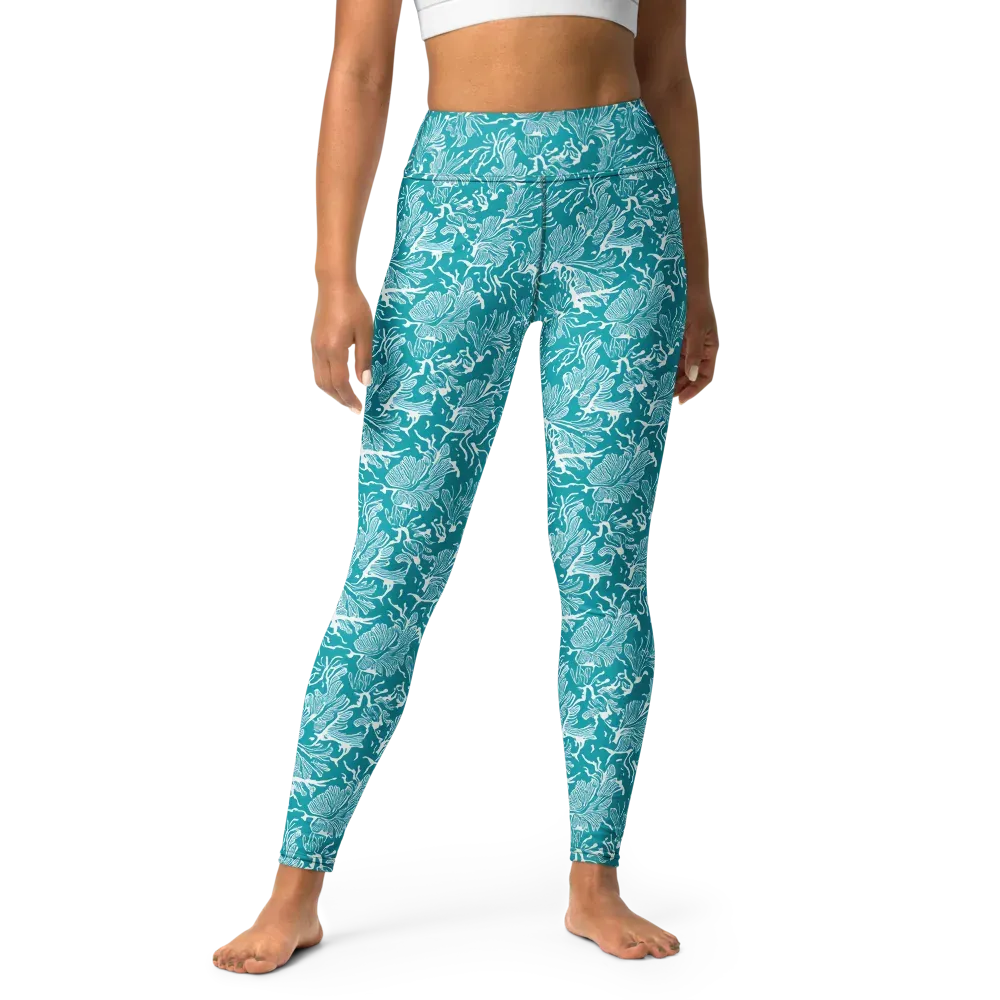 Tidal Botanica on Yoga Leggings — Front
