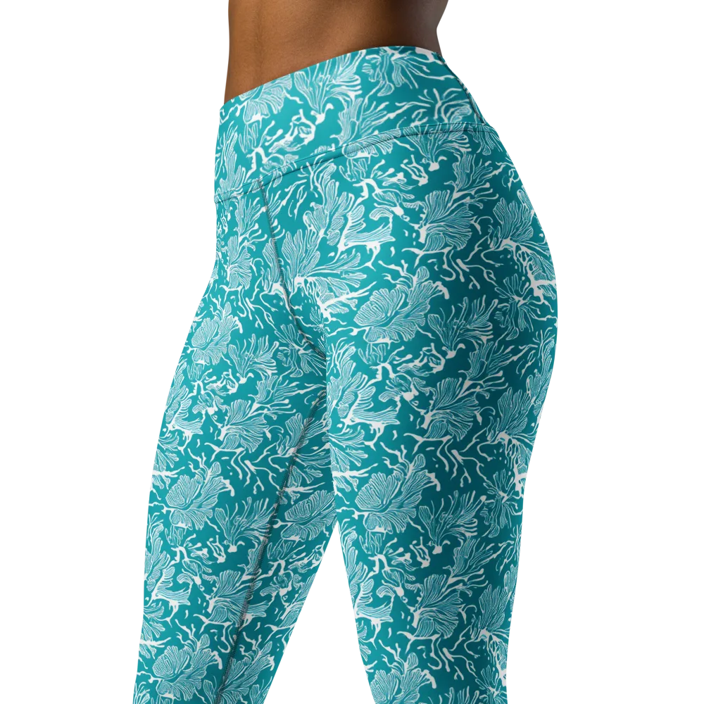 Tidal Botanica on Yoga Leggings — Left Front