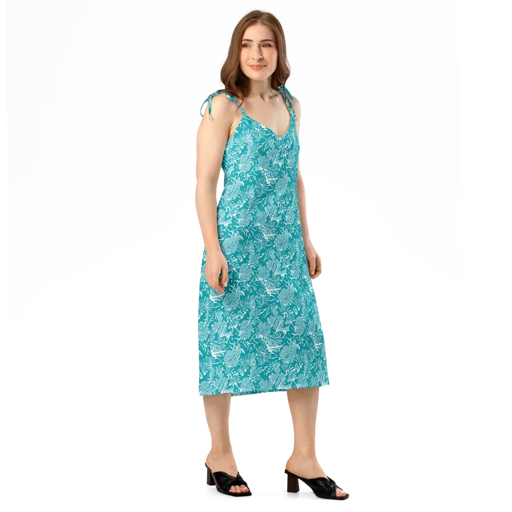 Tidal Botanica on Slip Dress — Right Front