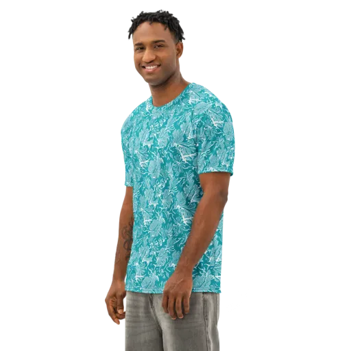 Tidal Botanica on a Men's Cotton Crew Neck T-Shirt
