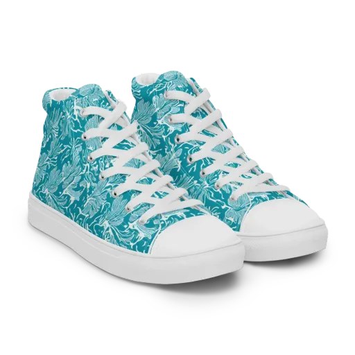 Tidal Botanica on a Men's High Top Canvas Shoes