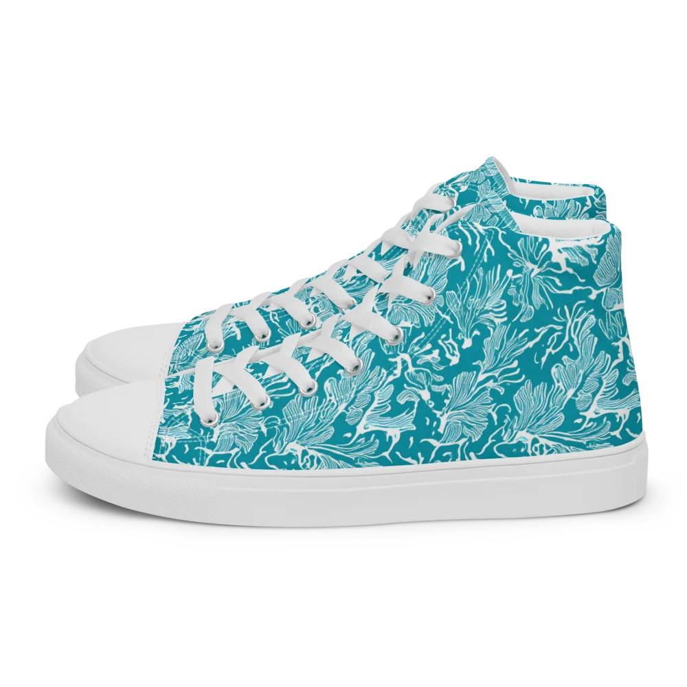 Tidal Botanica on Men's High Top Canvas Shoes — Left