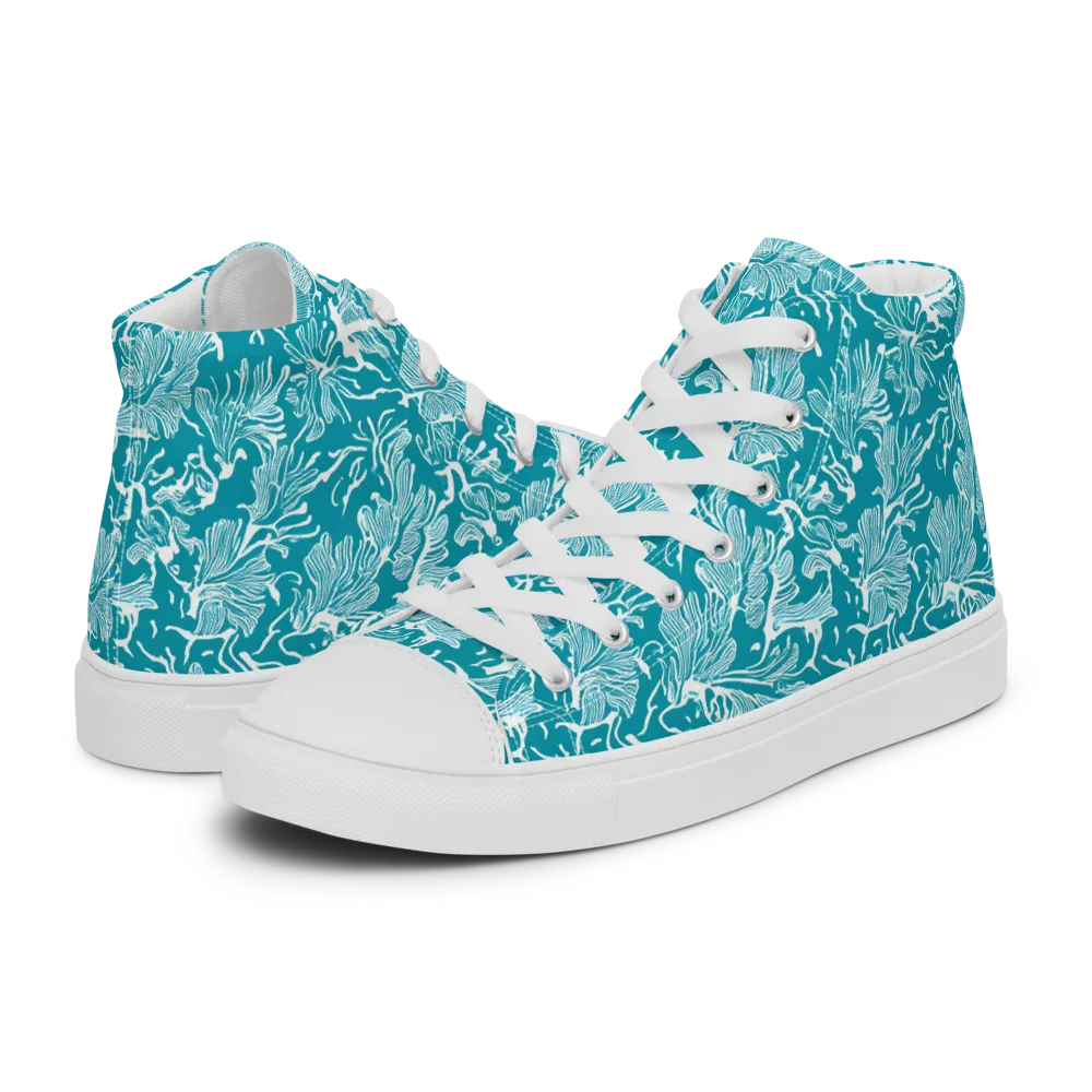 Tidal Botanica on Men's High Top Canvas Shoes — Left