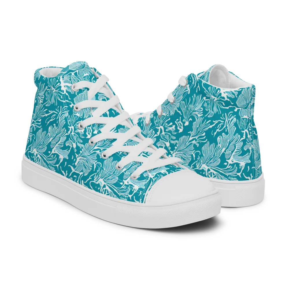 Tidal Botanica on Men's High Top Canvas Shoes — Right