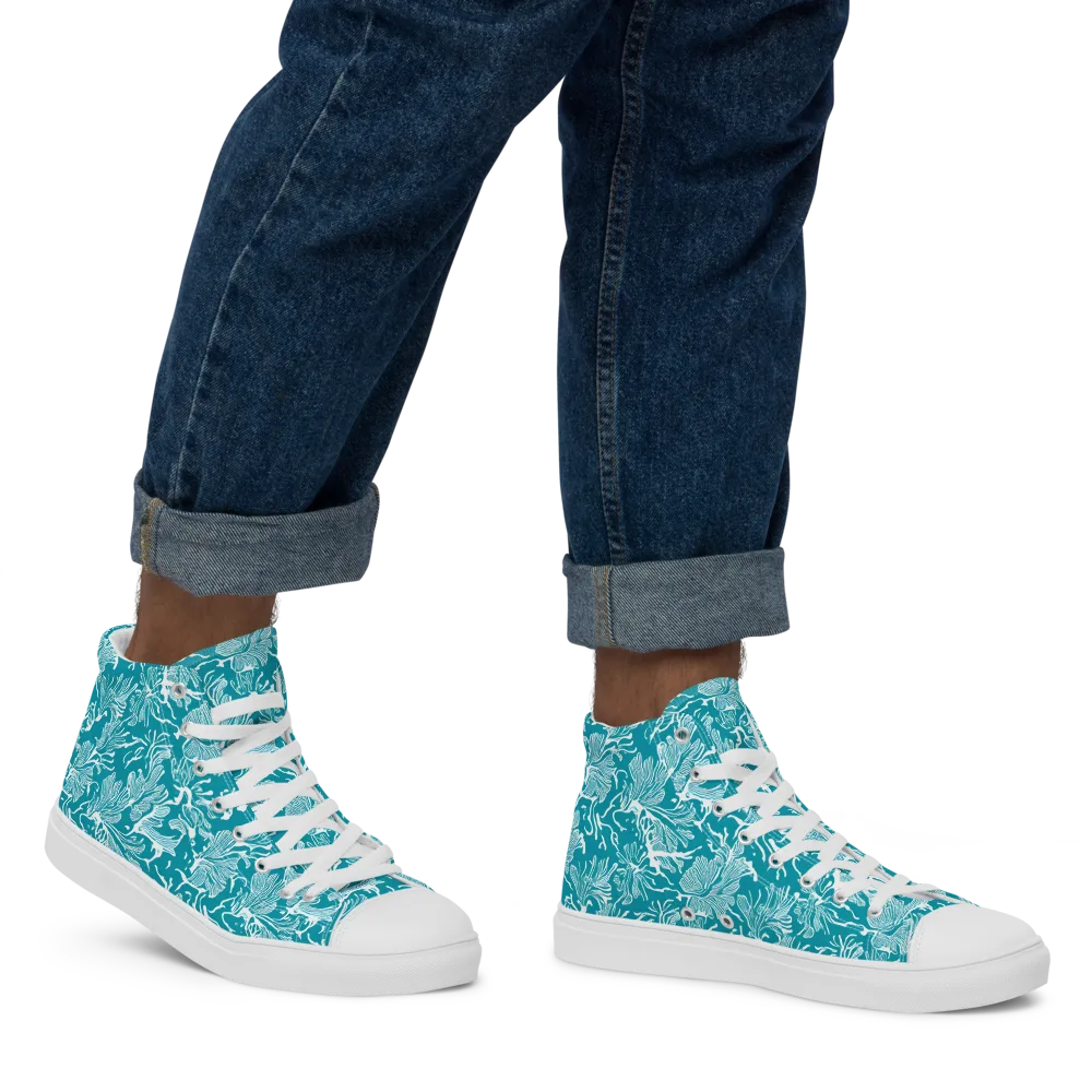 Tidal Botanica on Men's High Top Canvas Shoes — Right