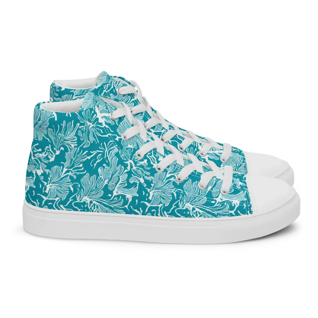 Tidal Botanica on Women's High Top Canvas Shoes — Right