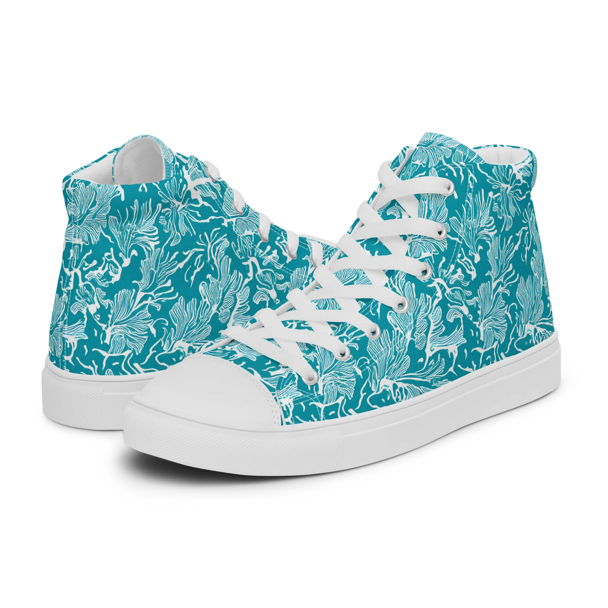Tidal Botanica on Women's High Top Canvas Shoes — Left