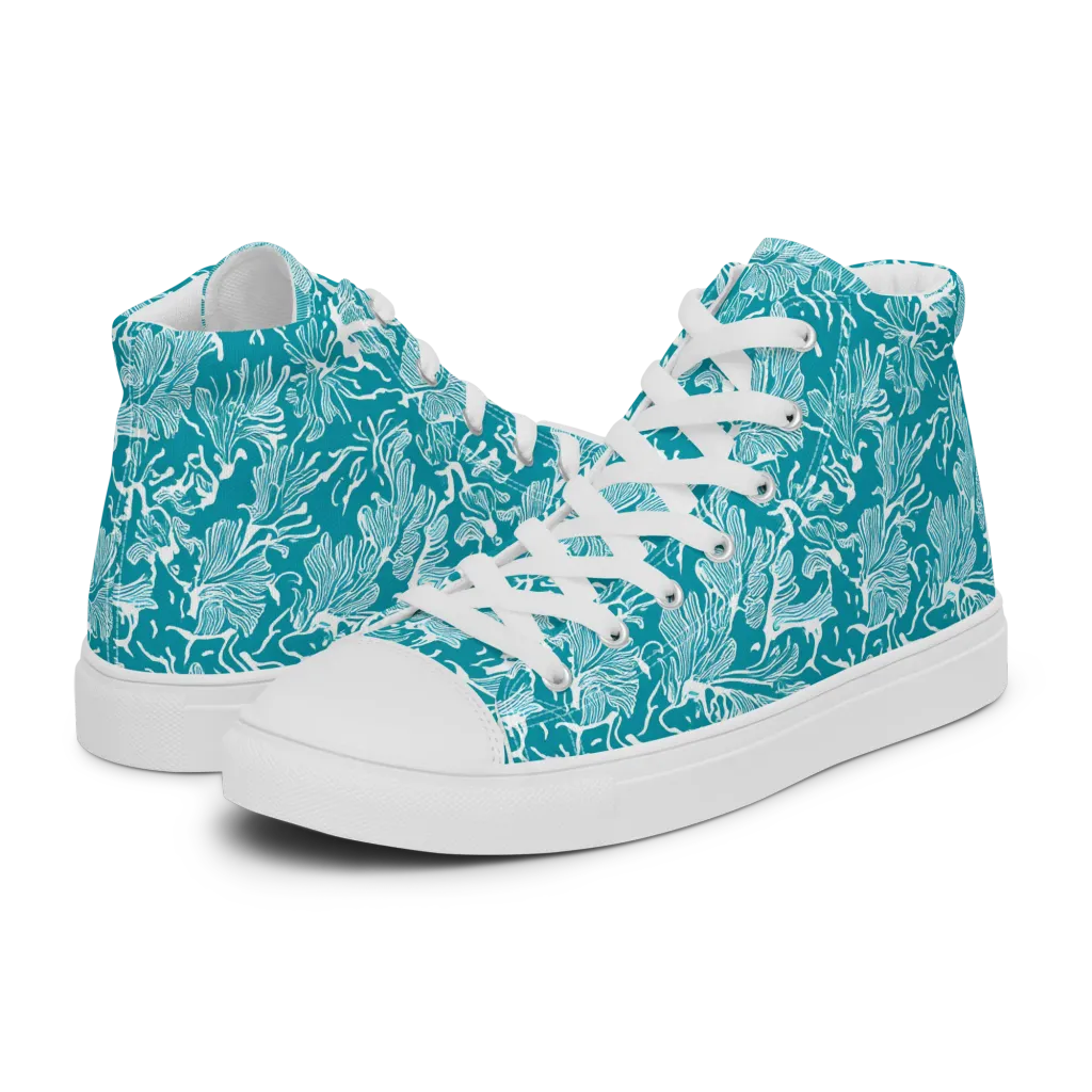 Tidal Botanica on Women's High Top Canvas Shoes — Left