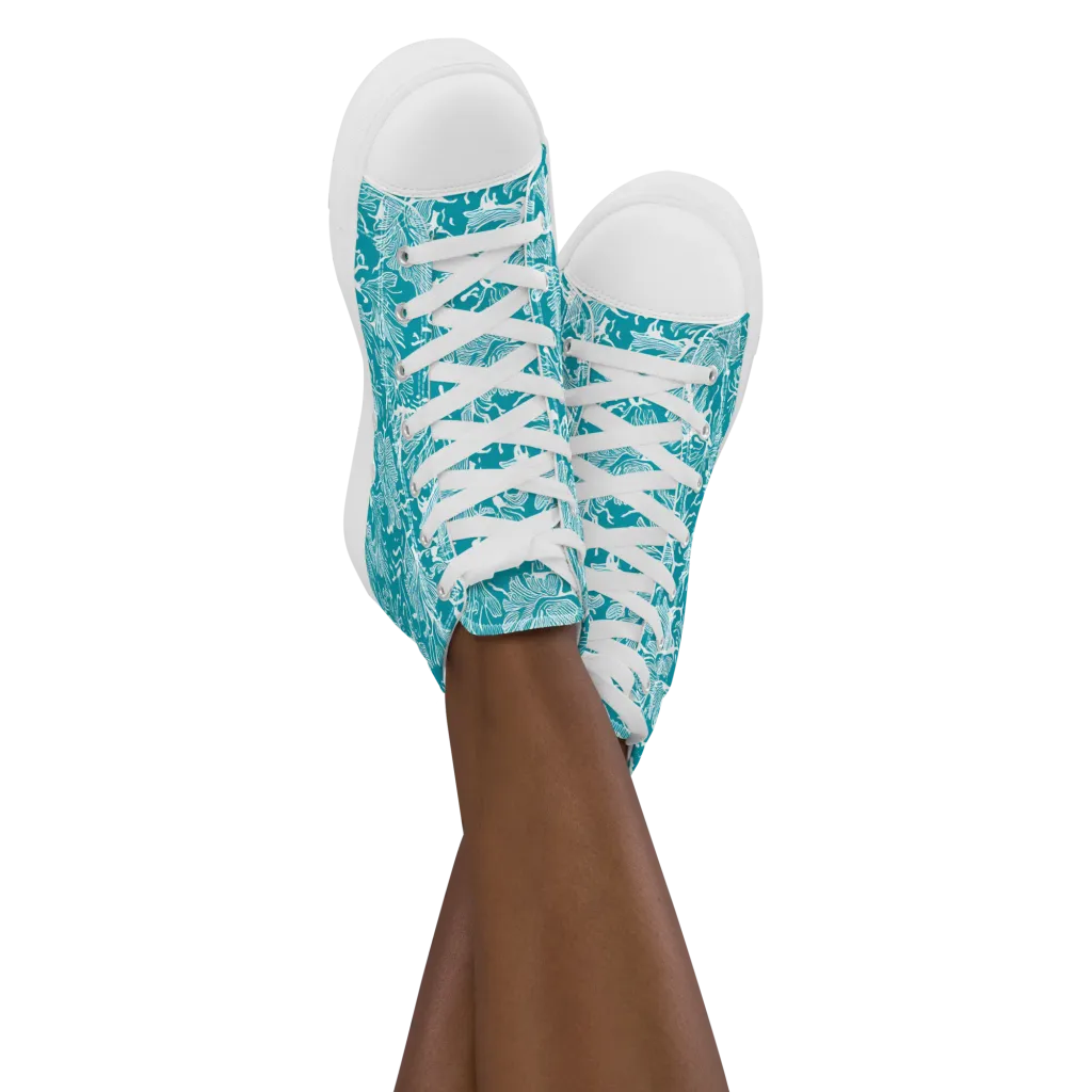 Tidal Botanica on Women's High Top Canvas Shoes — Front