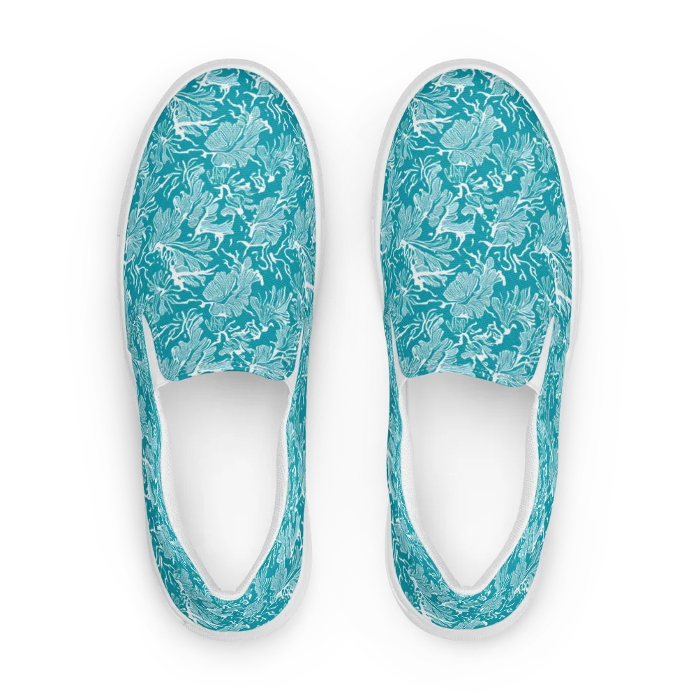 Tidal Botanica on Men's Slip-On Canvas Shoes — Front