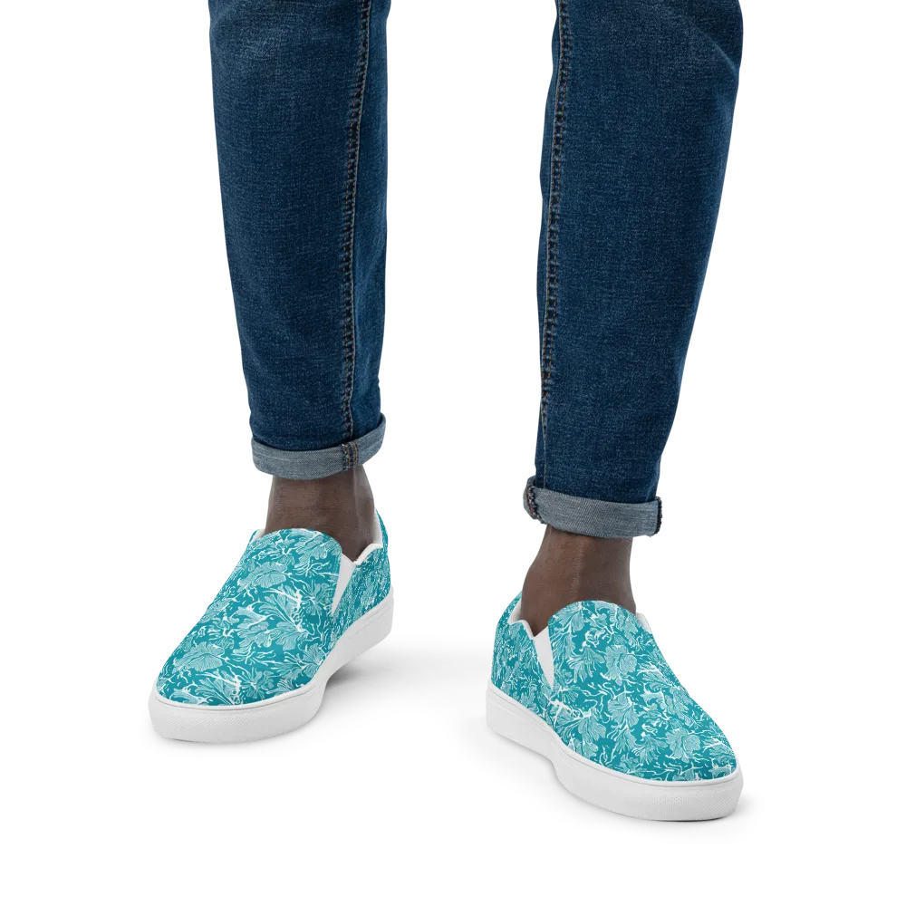 Tidal Botanica on Men's Slip-On Canvas Shoes — Front