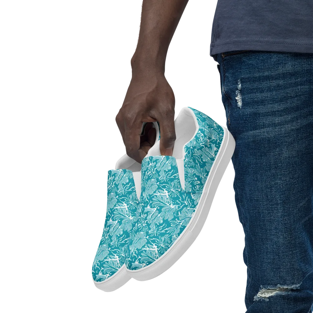 Tidal Botanica on Men's Slip-On Canvas Shoes — Left Front