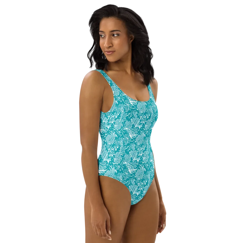 Tidal Botanica on One-Piece Swimsuit — Right