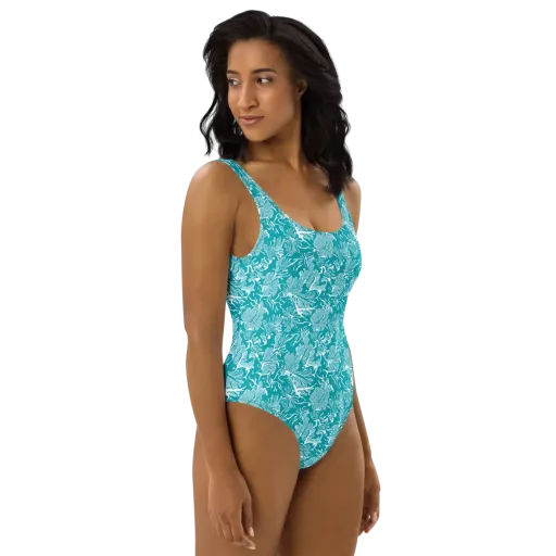 Tidal Botanica on a One-Piece Swimsuit