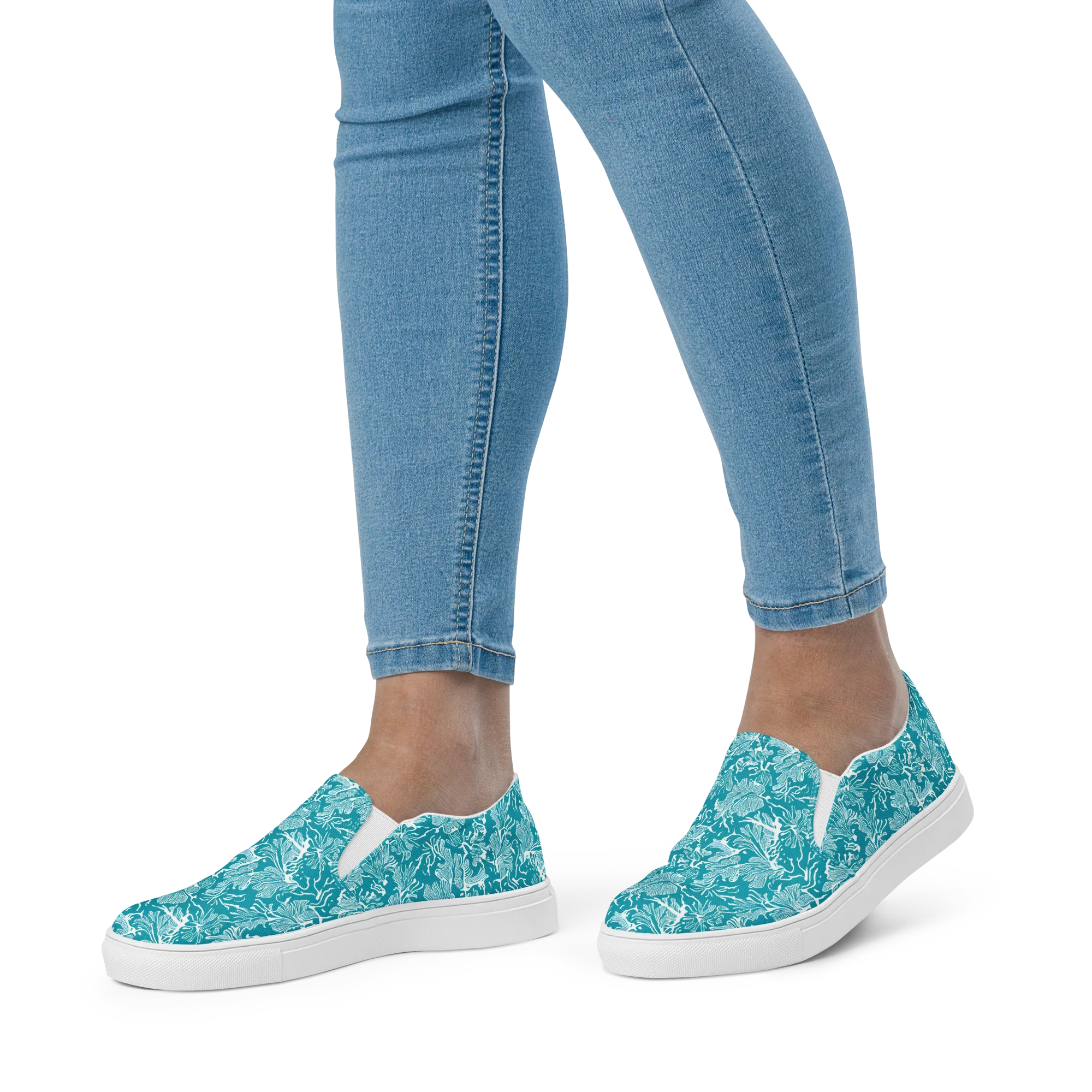 Tidal Botanica on Women's Slip-On Canvas Shoes — Front