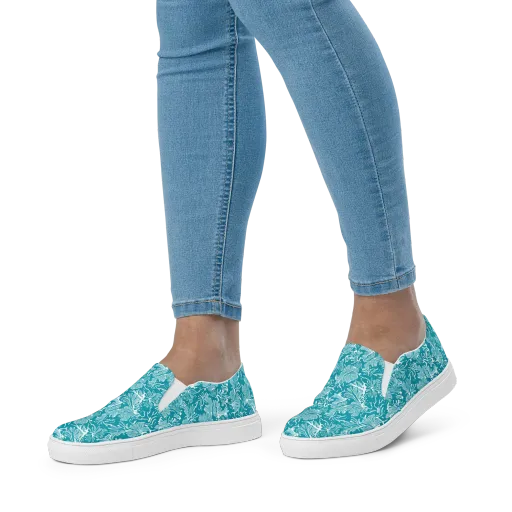 Tidal Botanica on a Women's Slip-On Canvas Shoes