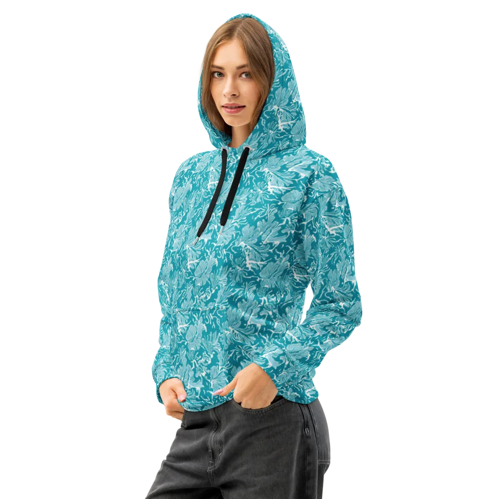 Tidal Botanica on Cotton Hoodie — Left Front