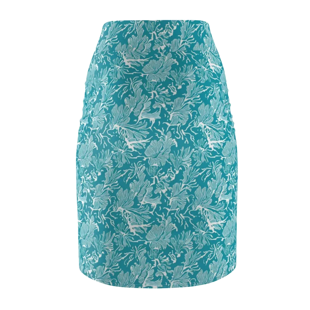 Tidal Botanica on Pencil Skirt — Back
