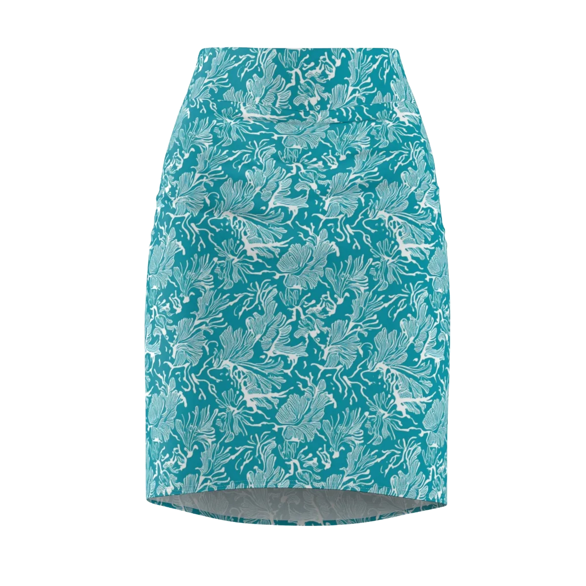 Tidal Botanica on Pencil Skirt — Front