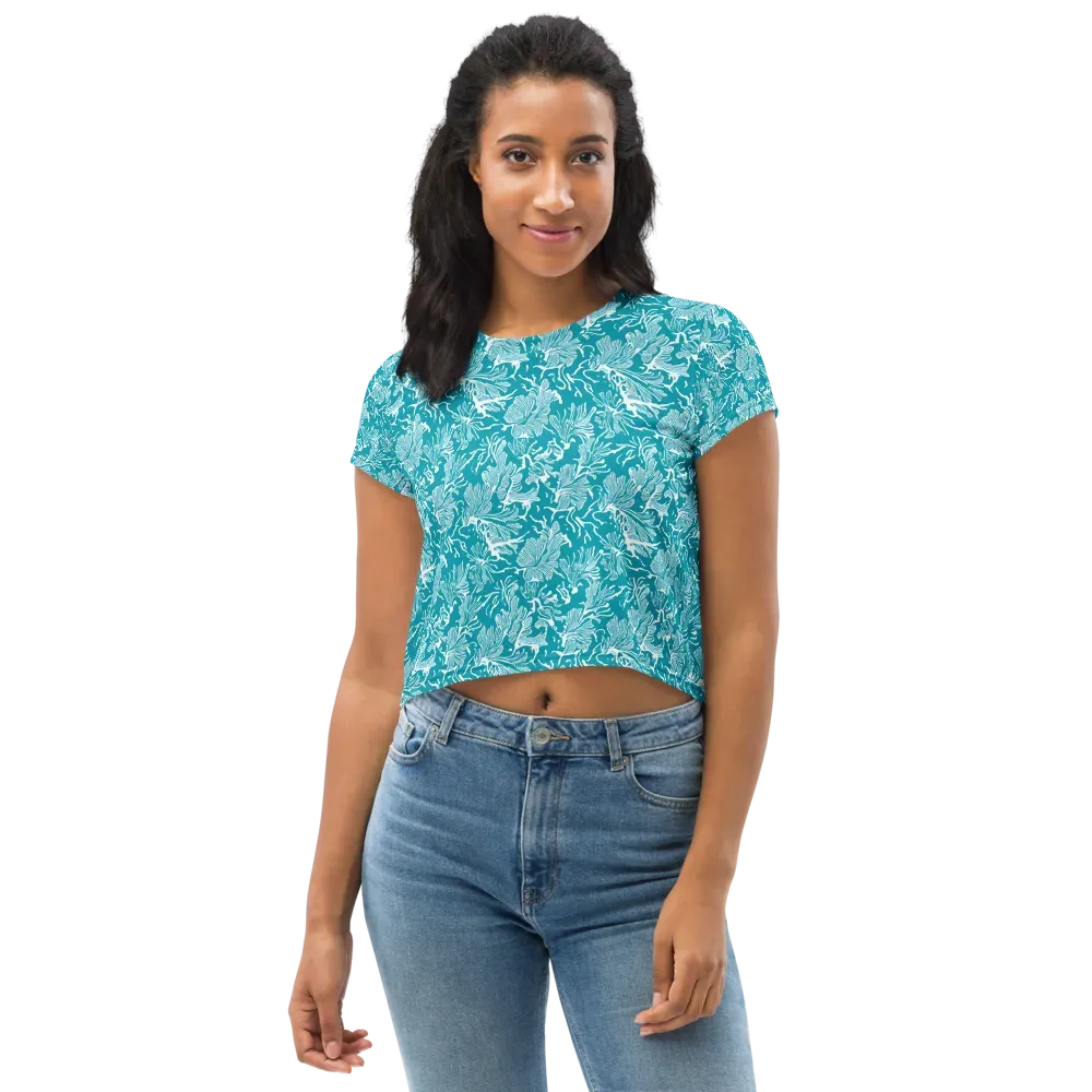 Tidal Botanica on Crop Tee — Front