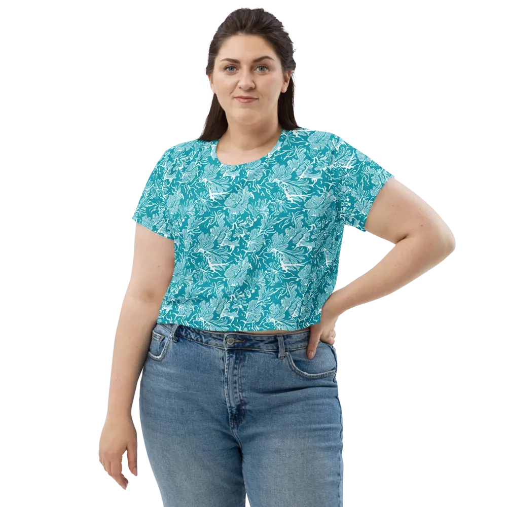 Tidal Botanica on Crop Tee — Front