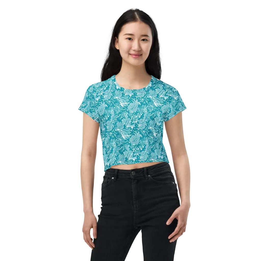 Tidal Botanica on Crop Tee — Front