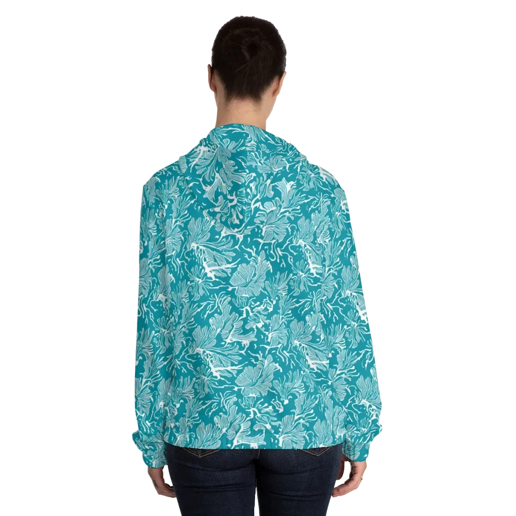 Tidal Botanica on Women's Full-Zip Hoodie — Back On Person