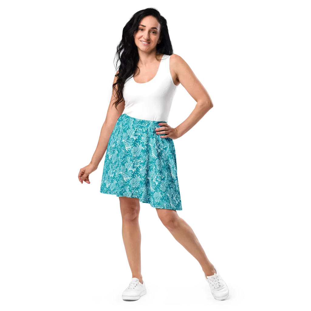 Tidal Botanica on Skater Skirt — Front