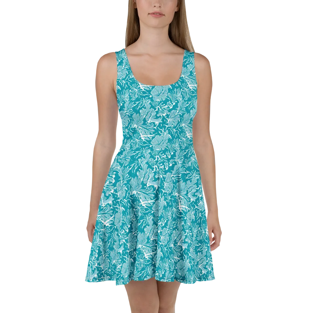 Tidal Botanica on Skater Dress — Front