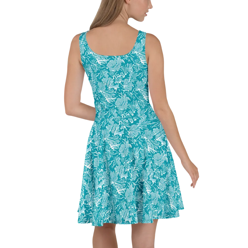 Tidal Botanica on Skater Dress — Back
