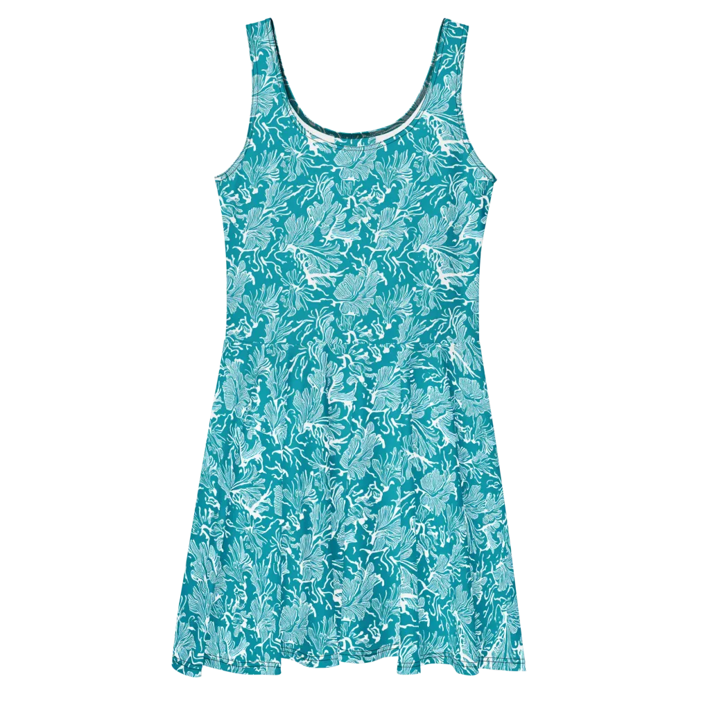 Tidal Botanica on Skater Dress — Front
