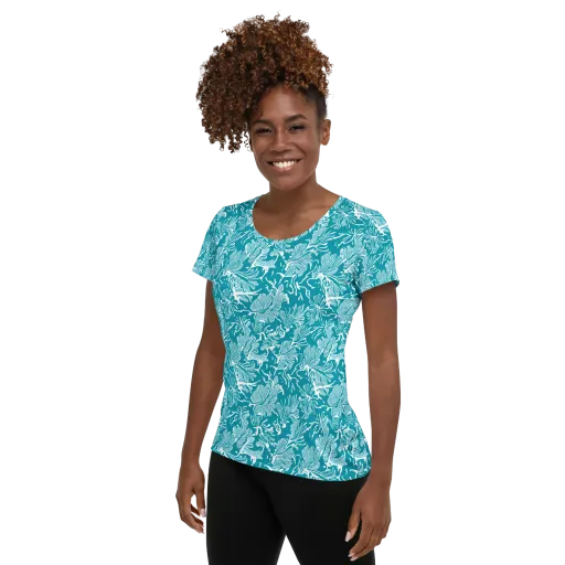Tidal Botanica on a Women's Athletic T-Shirt