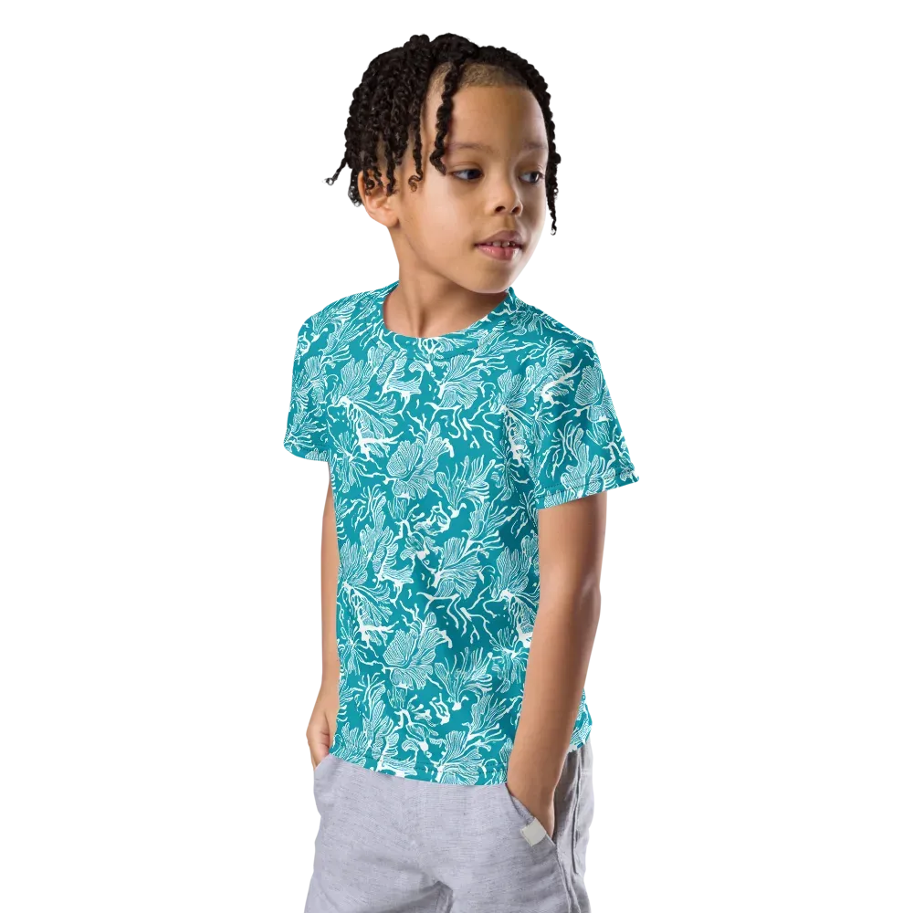 Tidal Botanica on Kids Crew Neck T-Shirt — Left Front