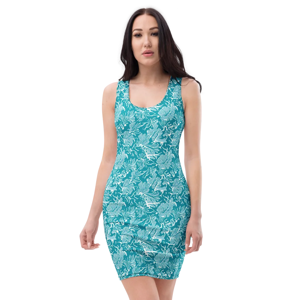 Tidal Botanica on Bodycon Dress — Front