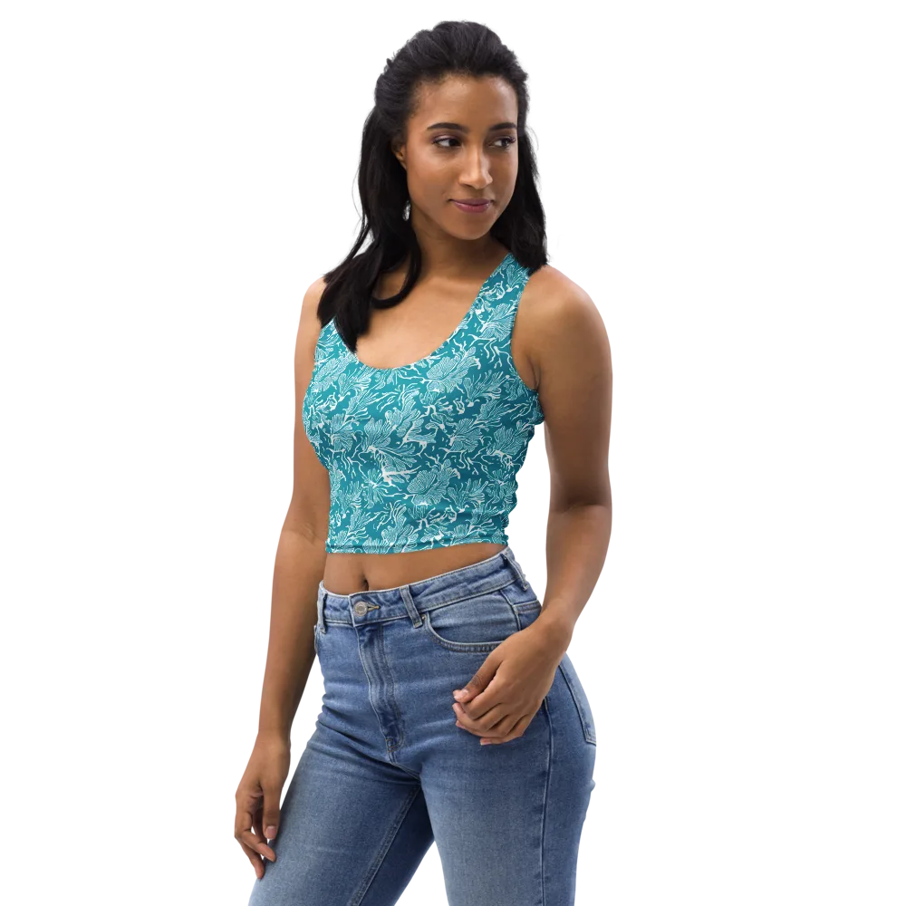 Tidal Botanica on Crop Top — Left Front