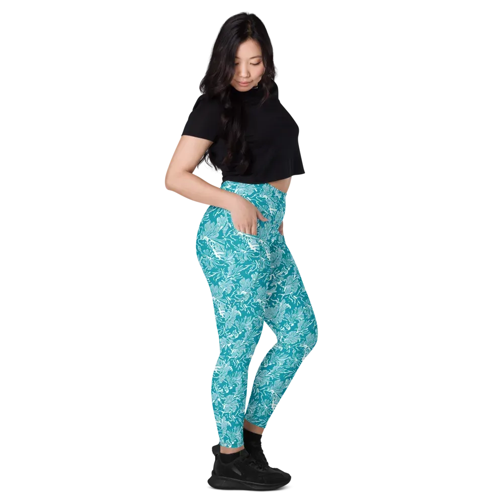 Tidal Botanica on Leggings with Pockets — Right