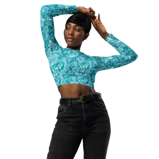 Tidal Botanica on a Long Sleeve Crop Top