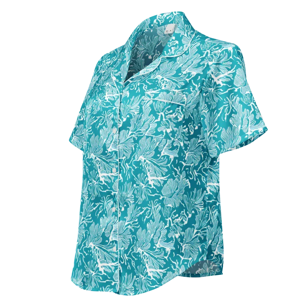 Tidal Botanica on Women's Short Sleeve Pajama Top — Left Front